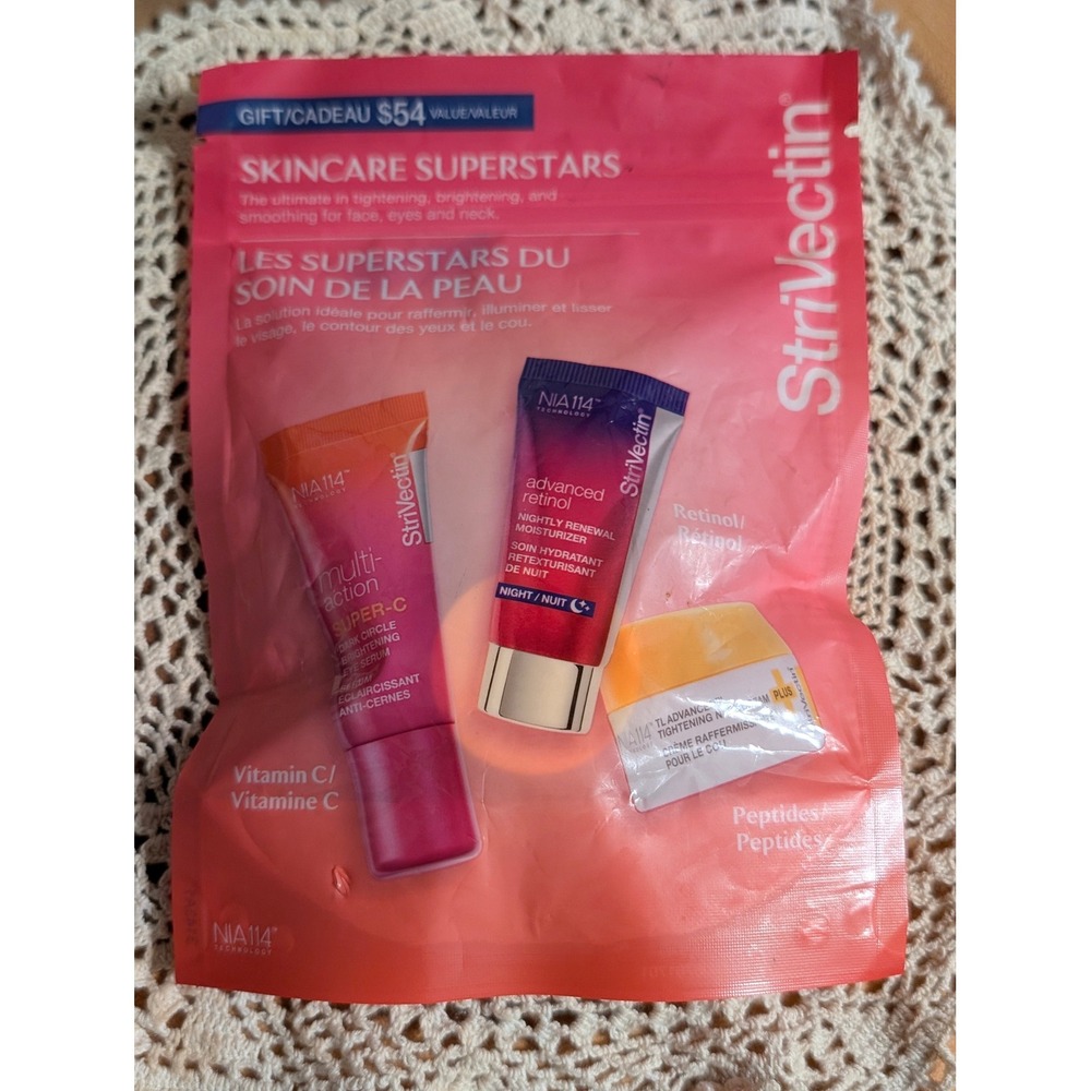 NEW StriVectin Skincare Superstars 3-Piece Set Retinol Vitamin C Peptides Travel